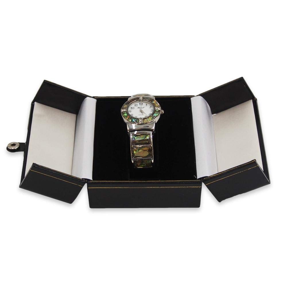 CuteBox Black Watch/Bangle Deluxe Snap-Tab Leatherette Box