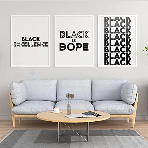 Poster Melanin art afro-américain : célébration et fierté en noir et blanc