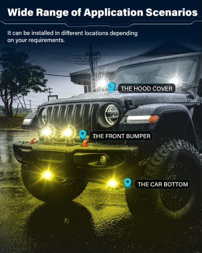 Colight Led Pods Lights -3.5 Inch 100W 30000 Lm Flood Beam Light 5 Modes Amber White Pod Lights Offroad Work Lights For Truck With Wiring Harness Kit For Atv Utv Suv Pickup #TOP5