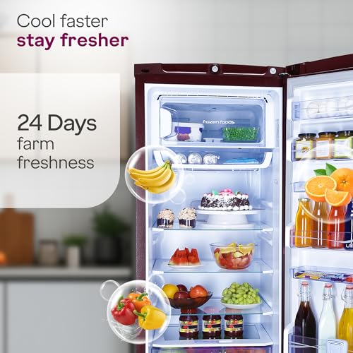 Image of Godrej 234 L 3 Star 5 Years Comprehensive Warranty 24 Advanced Capillary Technology Direct Cool Single Door Door Refrigerator With Base Drawer (RD EDGEPRO 240C TDF MN WN, Marine Wine)