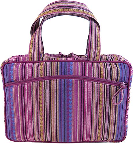 Shenaini Extra Large Bible Cover for Women - Ladies Bible Cover in X-Large Size - Chic Bible Case for Women with Pockets, Handles & Zippers - Quilted Bible Covers - Jumbo XL Bible Carrying Case (Plum)