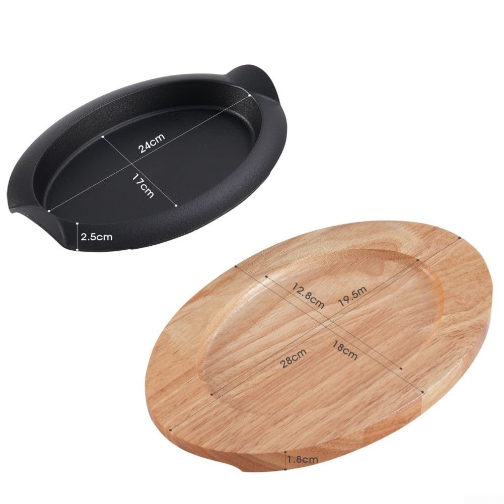 Padella Teppanyaki Ovale per Frutti di Mare Verdure(2415)