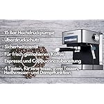Espressomaschine | Siebträgermaschine | 15 Bar | Siebträger Kaffeemaschine | mit Milchaufschäumer | Cappuccinomaschine | 1,6 Liter Wassertank – Bild 4