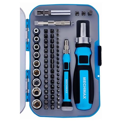 MECHMAX Ratcheting Screwdriver Bits & Socket Set 68 Piece, Magnetic Bits with Storage Case for Home, Garage, Office, Apartment, Dorm, Back to School, Bike, Electronics Projects, and as A Gift
