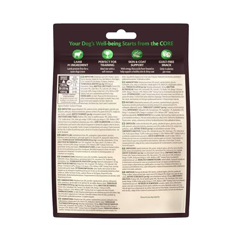 Wellness CORE Training Treats 170g, Lamm & Apfel – sanfte Hundeleckerli für alle Hunderassen, getreidefrei, natürlich, hypoallergen, proteinreich, hoher Fleischanteil, ideale Größe für das Training