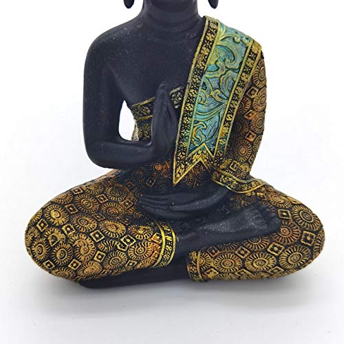 statuetka Buddy, Mini zielona żywica tajlandzka figurka buddy Feng Shui do medytacji