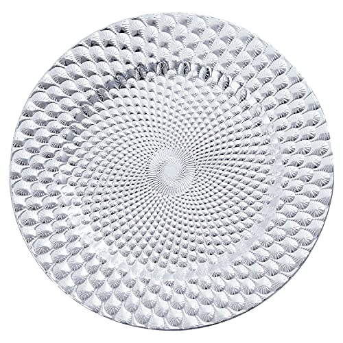 Platos cargadores plásticos plateados set x12 33 cm miniatura 1
