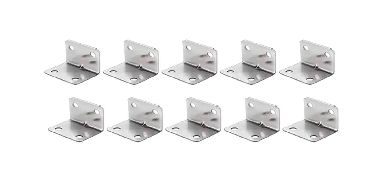 Opeximatun 10Pcs Angle Brackets, L Brackets 90 Degree Right Angle Corner Wood Furniture Bedframe Cabinet(10Pcs)