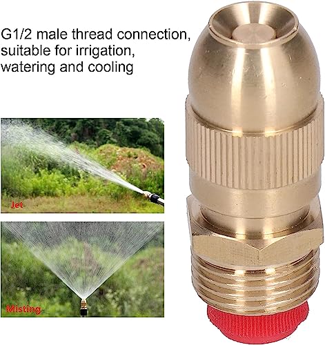 Image of 2pcs Adjustable Brass Sprayer Mist Sprinkler Nozzle Drip Irrigation Jet Spray Misting Head 1 /2 inch Male Thread for Watering Garden Lawn Atomizing Fogger System (2pcs)