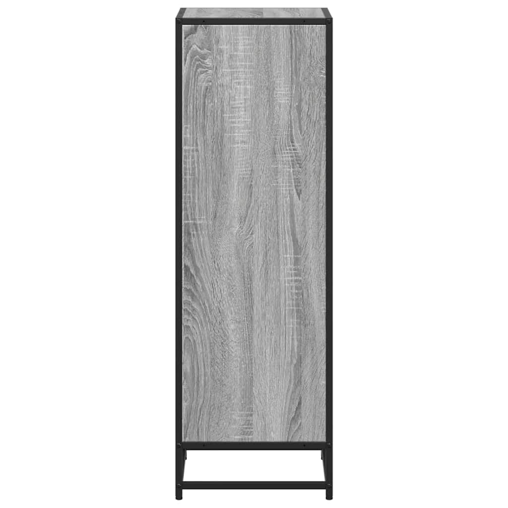 Regał na książki Sonoma szary, 40 x 35 x 107,5 cm, materiał drewnopochodny, metalowy stelaż, 3 półki, wolnostojący regał do salonu, sypialni, biura
