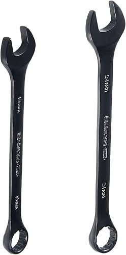 uxcell Llave combinada métrica de extremo abierto de 0.748 in0.945 in, caja de 12 puntos, revestimiento de electroforesis negra, Cr-V