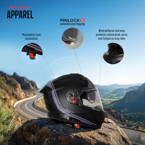Image of Royal Enfield Velocity Full face Helmet| ISI & ECE 22.06 Certified | ABS Shell & EPS Liner | Pinlock Ready Anti-Scratch Visor | Sun Visor | Rear Spoiler | Polygiene Washable Liner | Multi Air Vents