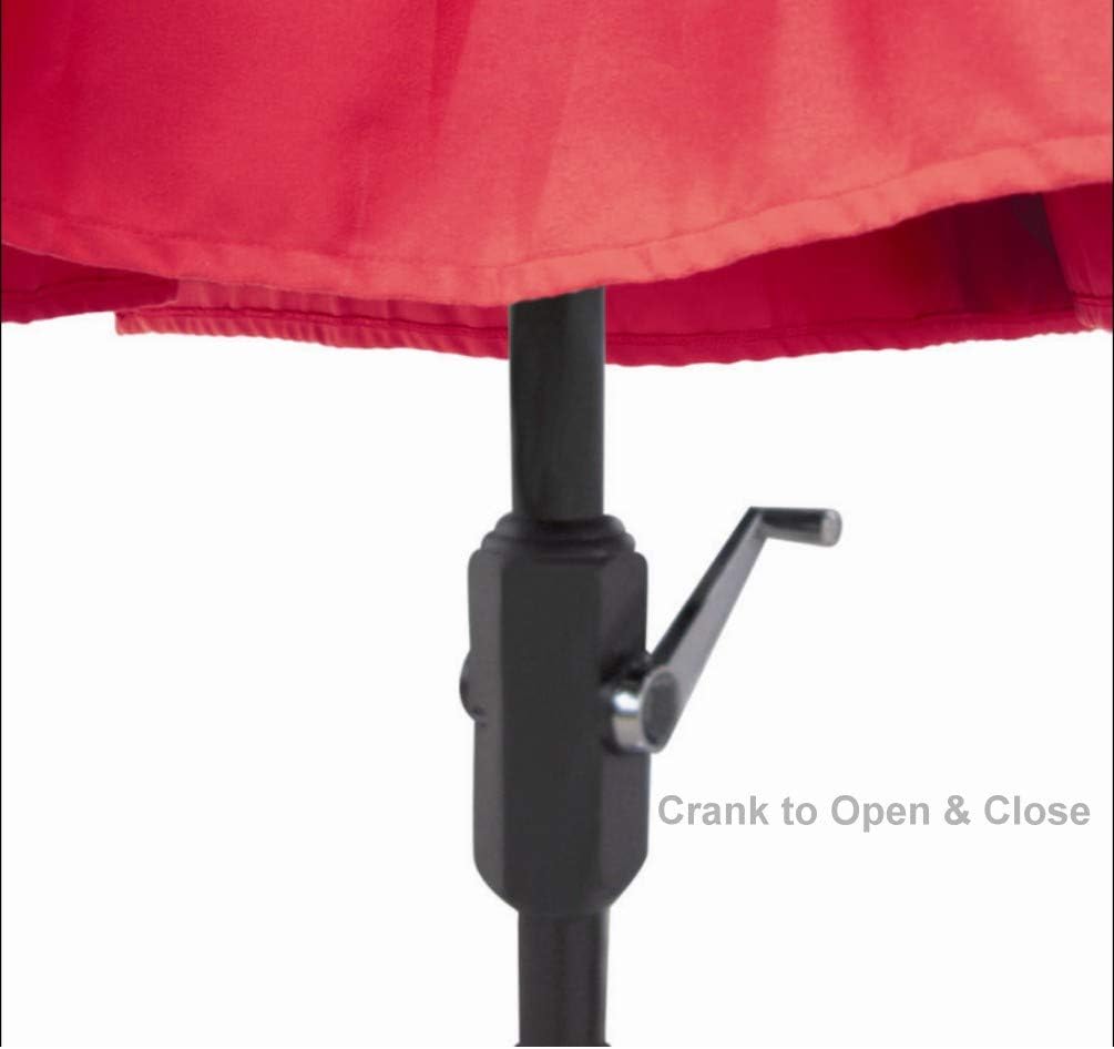 9 Feet Outdoor Patio Umbrella with Crank and Tilt, Excellent Sun Protection Umbrella Canopy, UPF 50+