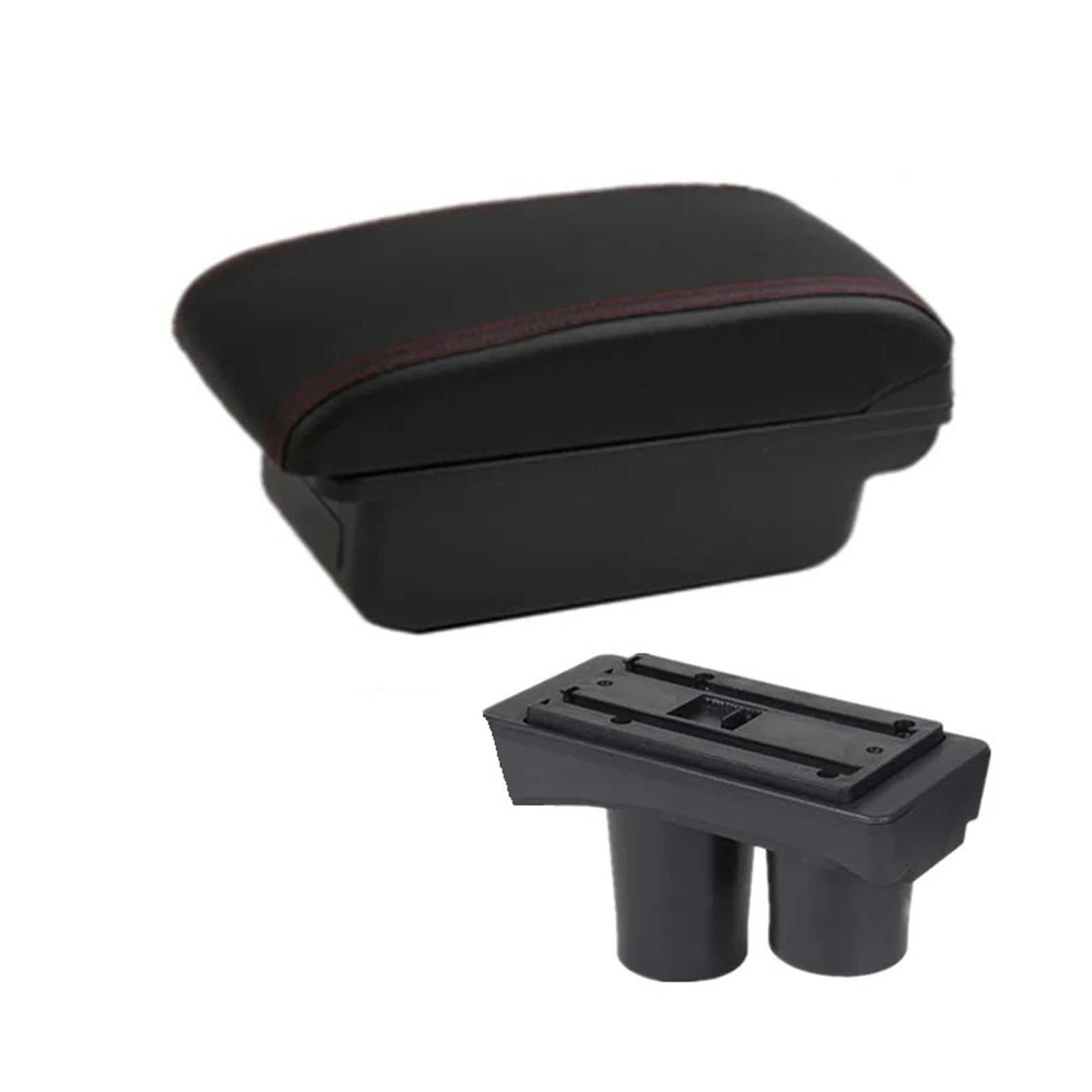 Hguvsjd B Black Red 3Usb Armrest Box For Peugeot 301 Armrest Storage Box Interior Dedicated Retrofit Accessories Car Armrests(B Black Red 3Usb)