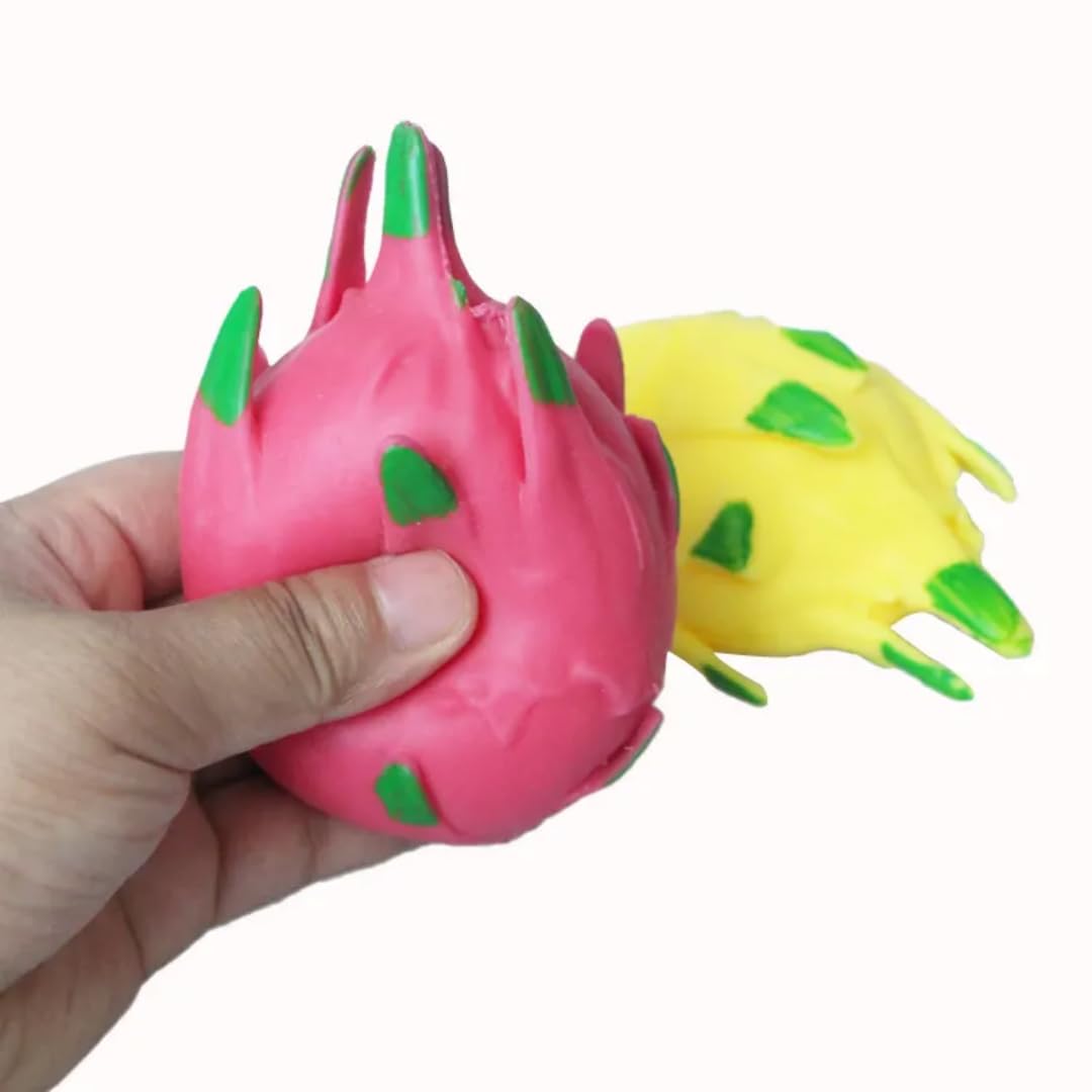 Sawkirp darshraj Stress Anxiety Relief Toy Pack of 1 Piece (Squishy Dragon Fruit), 3+ Years, Pink 2