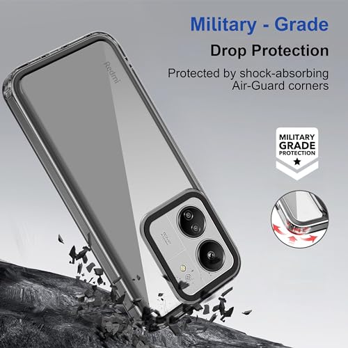Image of amazon basics Back Case Cover for Mi Redmi 13C 4G (TPU + PC Black)