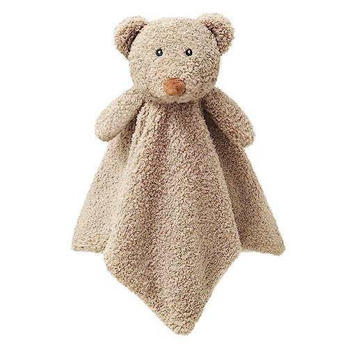 Image of Doindute Baby Brown Teddy Bear Soft Stuffed Animal Security Blanket, Plush Bear Character Lovey Blanket, Baby Shower/Nursery Gift, Newborn Infant Toddler Snuggle Blankie for Boys Girls, 14 Inches