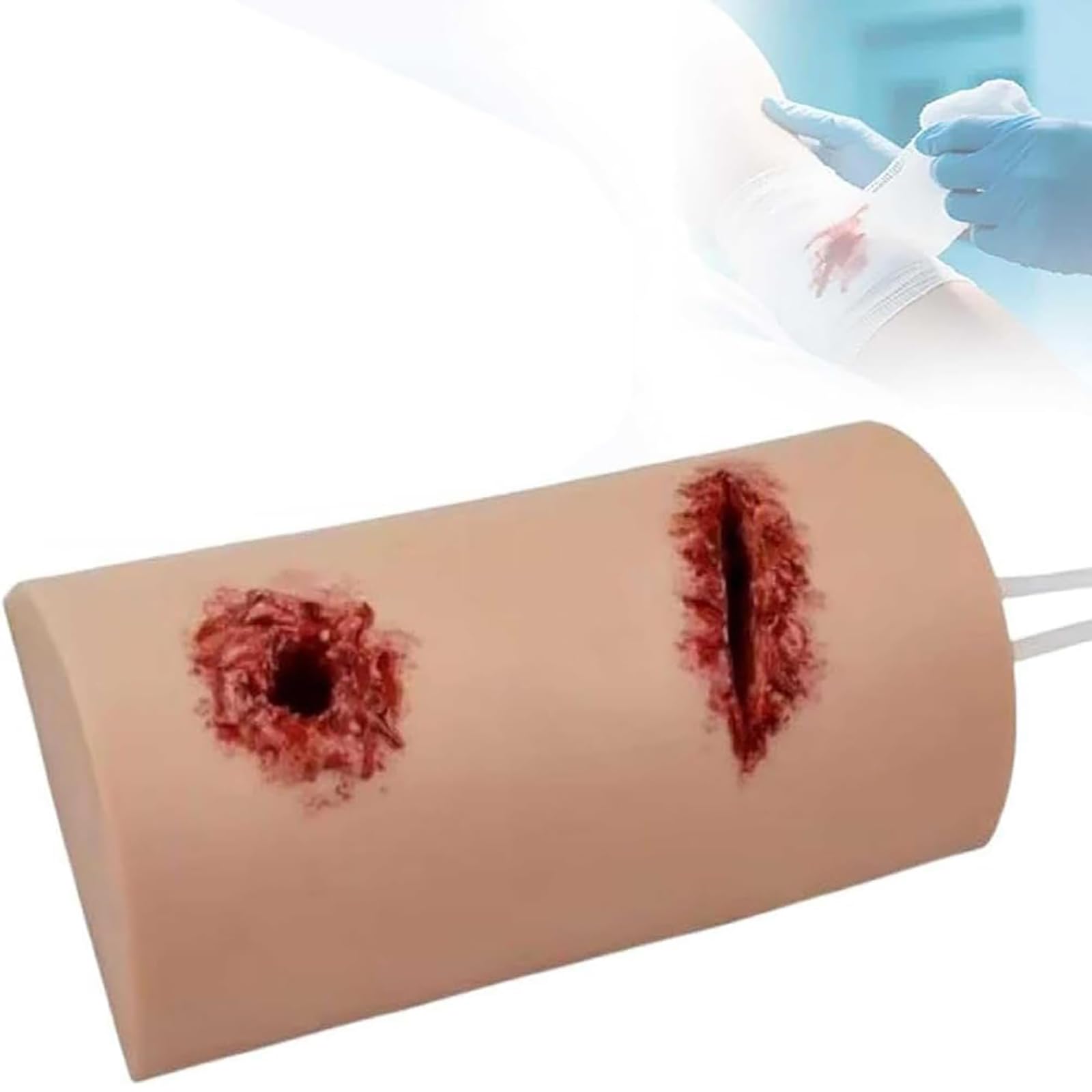 Adtzpc Wound Packing Trainer Kit, Arm Laceration Simulator Model, Reusable First Aid Suture Trainer, Offers a Realistic Training Experience, for Broken Limb Bandaging and Hemostasis