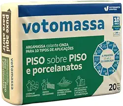 Argamassa Porcelanato Cinza 20kg Piso Sobre Piso Interno e Externo Votomassa