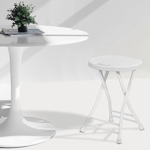 Miniatura 4 de Magshion Juego de 6 taburetes plegables con asa para interiores y exteriores, paquete de 6 taburetes plegables resistentes, capacidad de 230 libras,