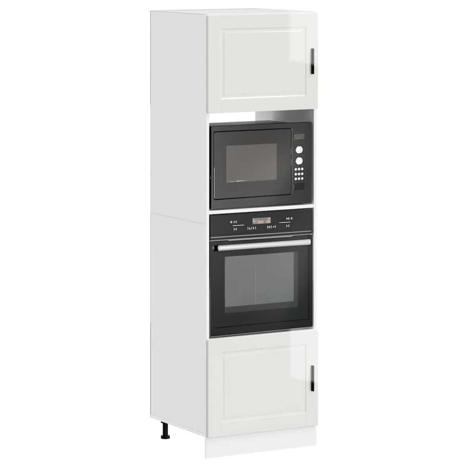Homgoday Herdumbauschr?nke 2 STK. Porto Hochglanz-Wei? Holzwerkstoff Schrank Model3315053
