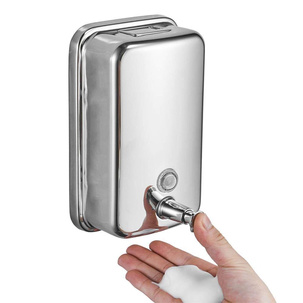 Commercial Wall-Mounted Soap Dispenser Stainless Steel Large Capacity for Hand Soap Anti-Rust Design for Bathrooms Hotels Restaurants or Home Use (