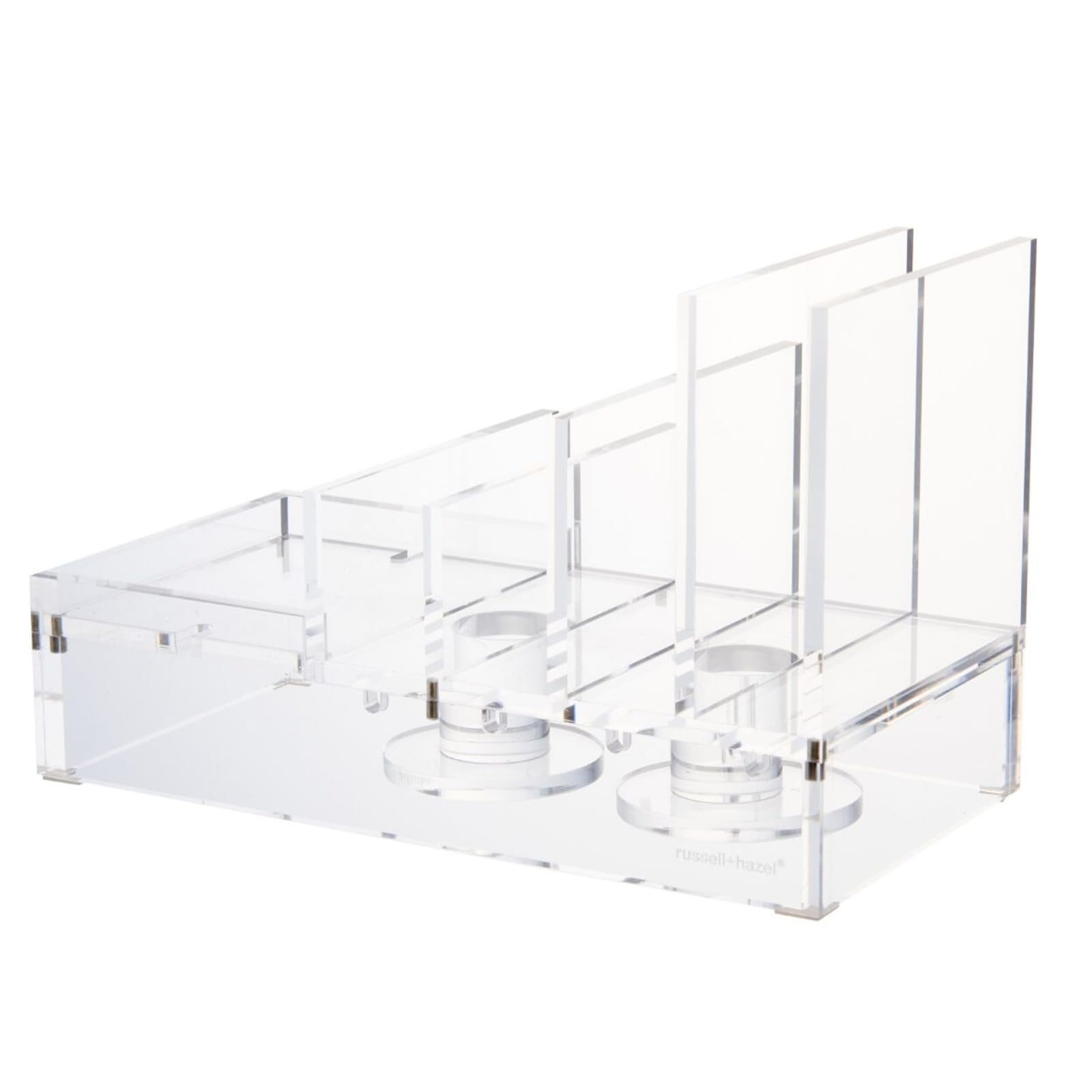 RUSSELL+HAZEL Acrylic Tech Collator, Charging Station for Phone, Tablets and Earbuds, Desk Accessories, 8" x 4" x 5"