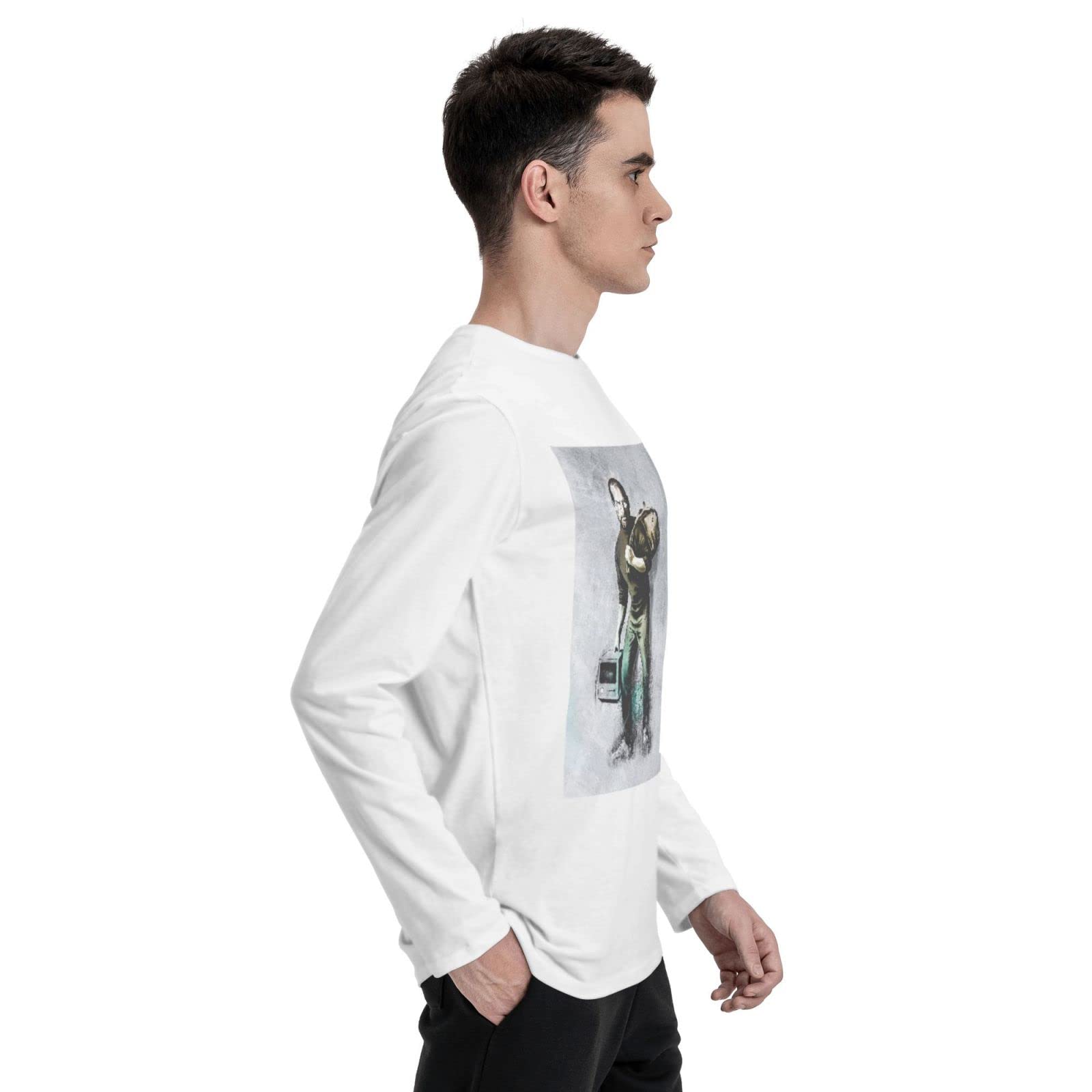 Amazon.co.jp: 長袖 メンズ 白tシャツ バンクシー Banksy スティーブ 