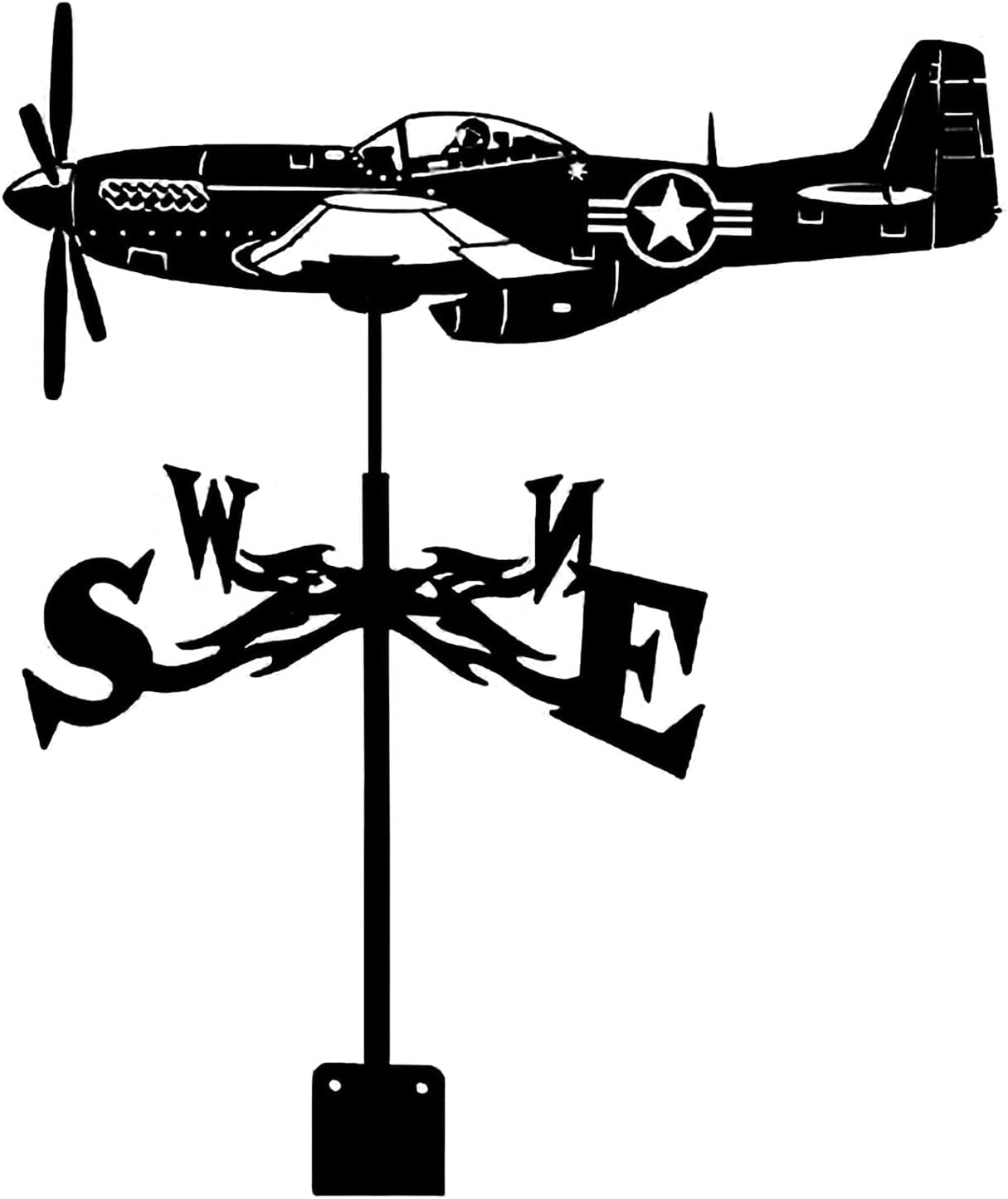 WIQUYBML Weathervanes for Garden Metal Wind Vane Roof Mount Weathervan Halloween Weather Vanes Roofs, Yard, Cupola/Fighter/62 * 32Cm