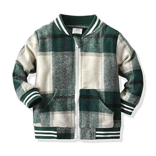 Kids Dress Tops Toddler Boys Long Sleeve Winter Warm Outwear Jacket Coat Plaid Green Oututwear For Babys Clothes3