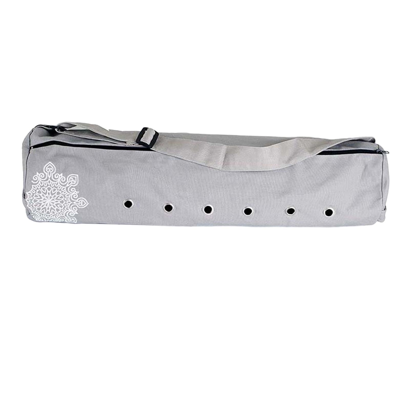 Enakshi (LABEL) Creations Yoga Mat Bag Breathable Fitness Pouch Canvas Wear Resistant Yoga Mat Carrier GraySporting Goods|Fitness Running & Yoga|Yoga & Pilates|Mat Carriers & Bags-image-49