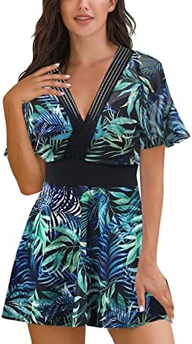 ECUPPER Women’s One Piece Swimdress with Sleeves Plus Size Swimsuit Skirt Bathing Suit with Boyshorts(Recommended Size Down) ECUPPER Women’s One Piece Swimdress with Sleeves Plus Size Swimsuit Skirt Bathing Suit with Boyshorts(Recommended Size Down)