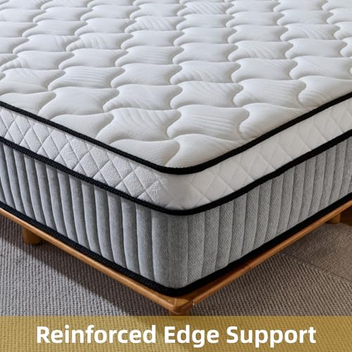 Image of Omblix Queen Mattress, 12 Inch Queen Size Mattress,Hybrid Mattresses in a Box with Memory Foam and Individual Pocketed Coil,CertiPUR-US,Medium Firm & Pressure Relief