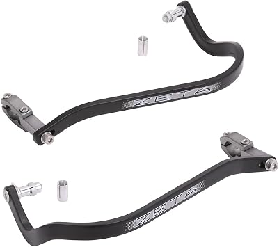 ZETA Racing Standard Diameter 0.9 inch 22.2 mm Bar Armor Hand Guard Bend, Black, Compatible Handlebar Inner Diameter 0.5 - 0.7 inch 13.5 - 19 mm, High Rigidity Aluminum Alloy Protection, Off-Road