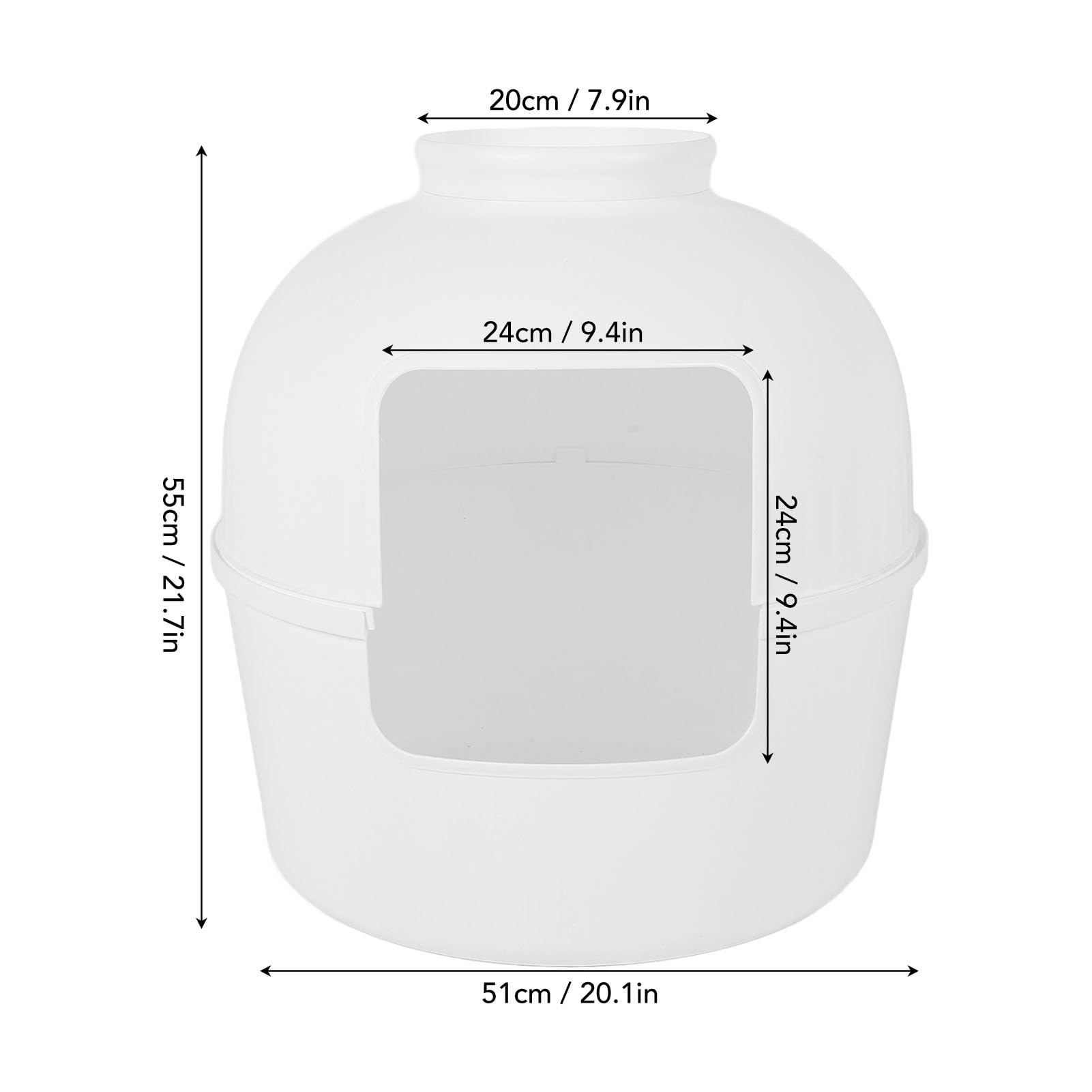 Bac à Litière caché, Bac à Litière Spacieux et fermé pour Chat avec Décor Végétal, Matériau PP pour Une Utilisation en Toutes Saisons (White)