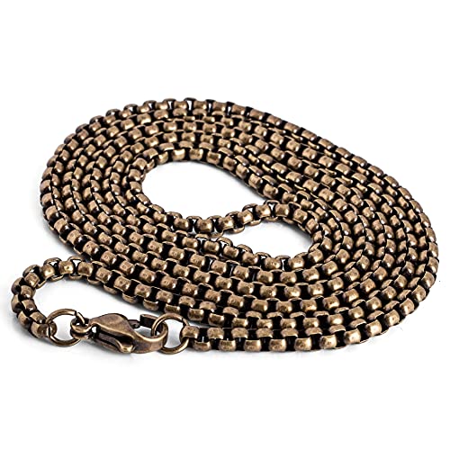 Collier en acier inoxydable Akitsune Baca 70 cm en maille Rolo durable et robuste