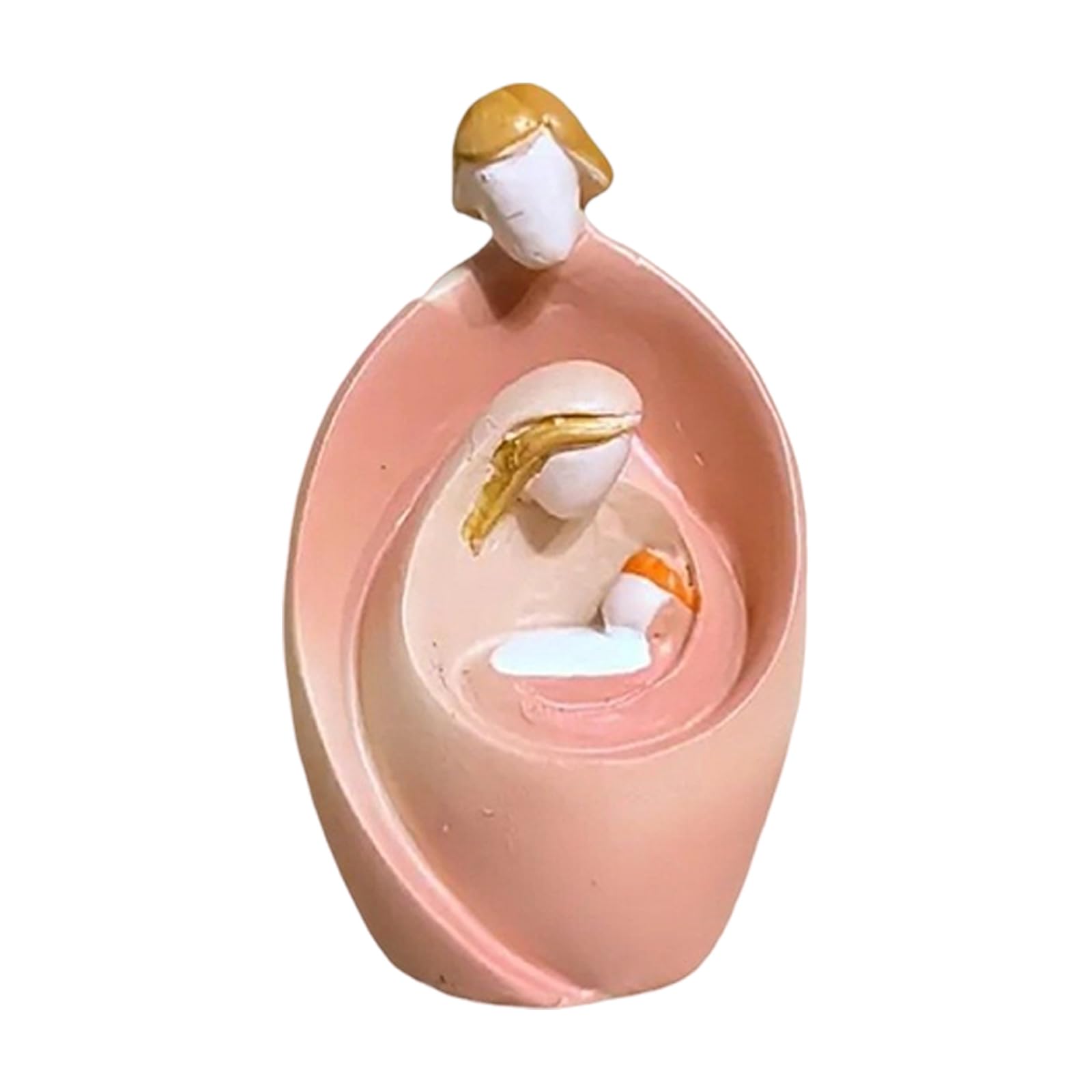 JDNH Abstract Nativity Scene Resins Holy Family Figurines Statue Holiday Religious Tabletop Decoration Collectible Ornament Abstract Nativity Scene Figurine