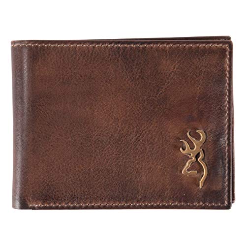 Browning Men's Rugged Brass Buck Wallets, Available in Multiple Styles, Brass Buck
