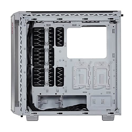 XPG Battle Cruiser Mid-Tower Glass Panel PC Case, 4x 120mm Argb Fãs com RGB Controller, White