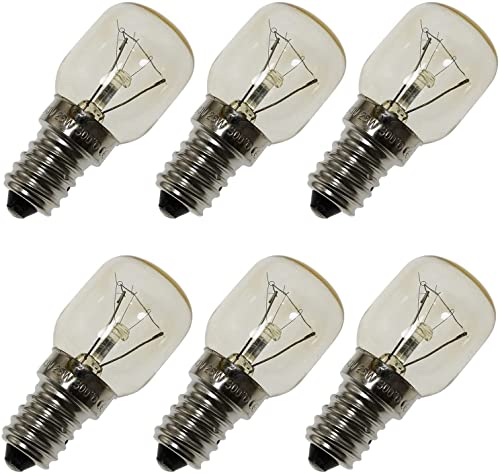 SQXBK Oven Lamp 6pcs T25 E14 25W 300 Degree Microwave Light Bulb Cooker Light