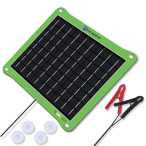 ECO-WORTHY 7.5W Solarpanel 12 V Solar Autobatterie Ladegerät, Solarladegerät für Erhaltungsladung,...