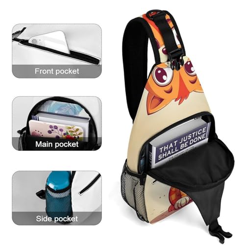 Mochila deportiva tipo sling Cat with Big Eyes para senderismo miniatura 4