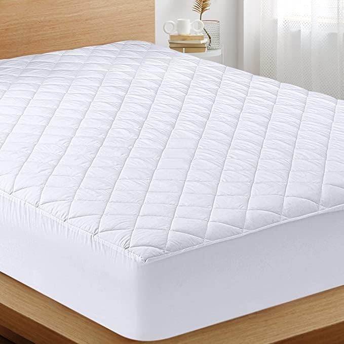 Elastic Fitted Quilted Mattress Protector/Cover 36"x72" | Breathable Ultra Soft Fitted Bed Protector/Cover- Single,White-image-23