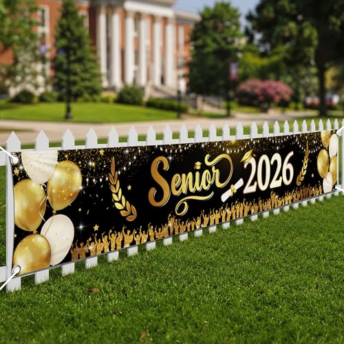 Image of KatchOn, Xtralarge Yard Banner Graduation Decorations 2026-120x20 Inch | Senior 2026 Congrats Grad Banner for Outdoor Graduation Yard Signs Class of 2026 for Graduation Party Decorations