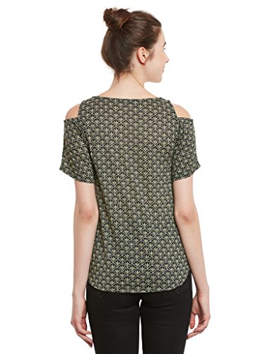 Image of Miss Chase Women's Floral Printed Cold Shoulder Relaxed Fit Top