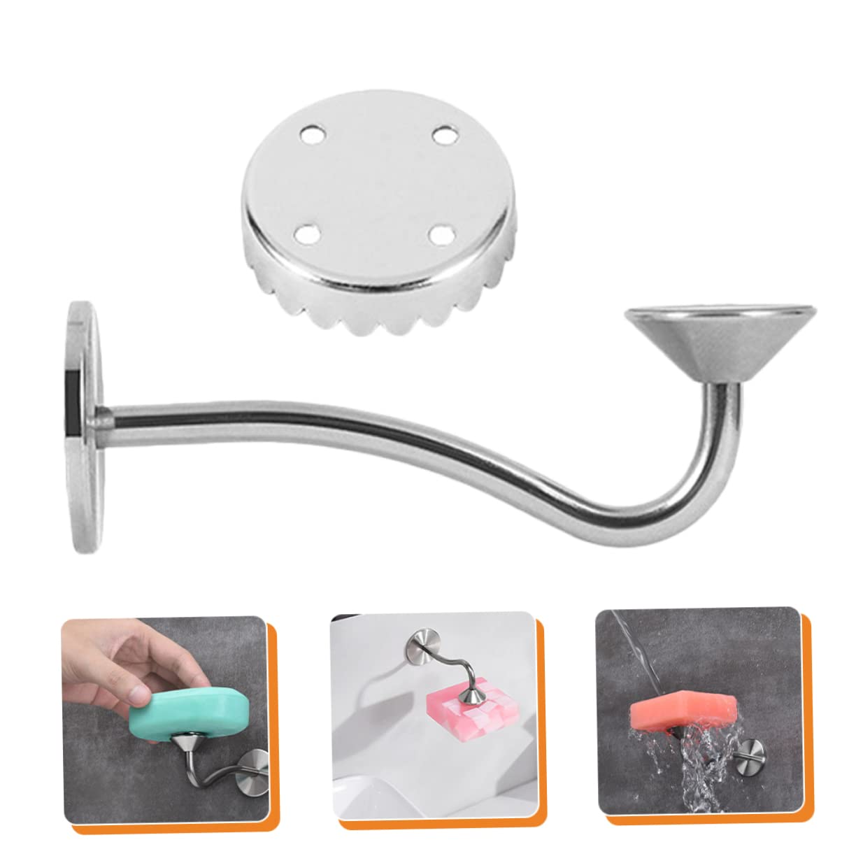 PLAFOPE 2piezas Soporte Magnético De Jabón Inoxidable para Baño y Cocina Jabonera De Pared Sin Perforación Estante De Drenaje para Jabón Barra Accesorio Práctico y Ventilado