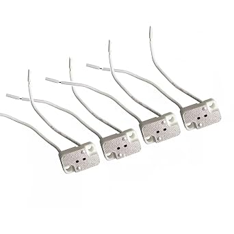 CHANCS MR16 G4 MR11 G5.3 G6.35 Ceramic Socket Holder Rectangular Base Socket Adapter for Halogen Lamp 4PCS