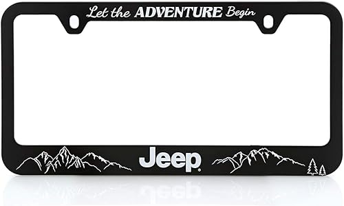Jeep Soporte de marco de matrícula de plástico negro - Let the Adventure Begin