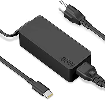 65W USB C Laptop Charger Compatible with ThinkPad T14 T14s T15 T16 Gen 1 2 3 4, X1 Carbon, Yoga 7 7i X13, E14 E15, Type C Power Cord Replacement for Chromebook Charger & Business Laptops