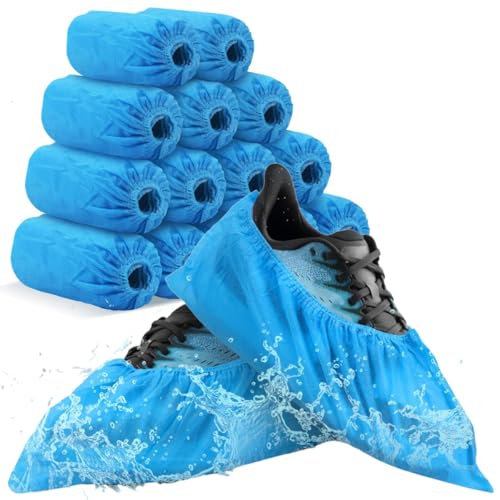 Image of Non-woven Fabric Disposable Shoe Covers, Waterproof, Dustproof, Non-slip Shoe Protectors for Home, Office, Medical, and Industrial Use (Non-woven, Pack of 50)